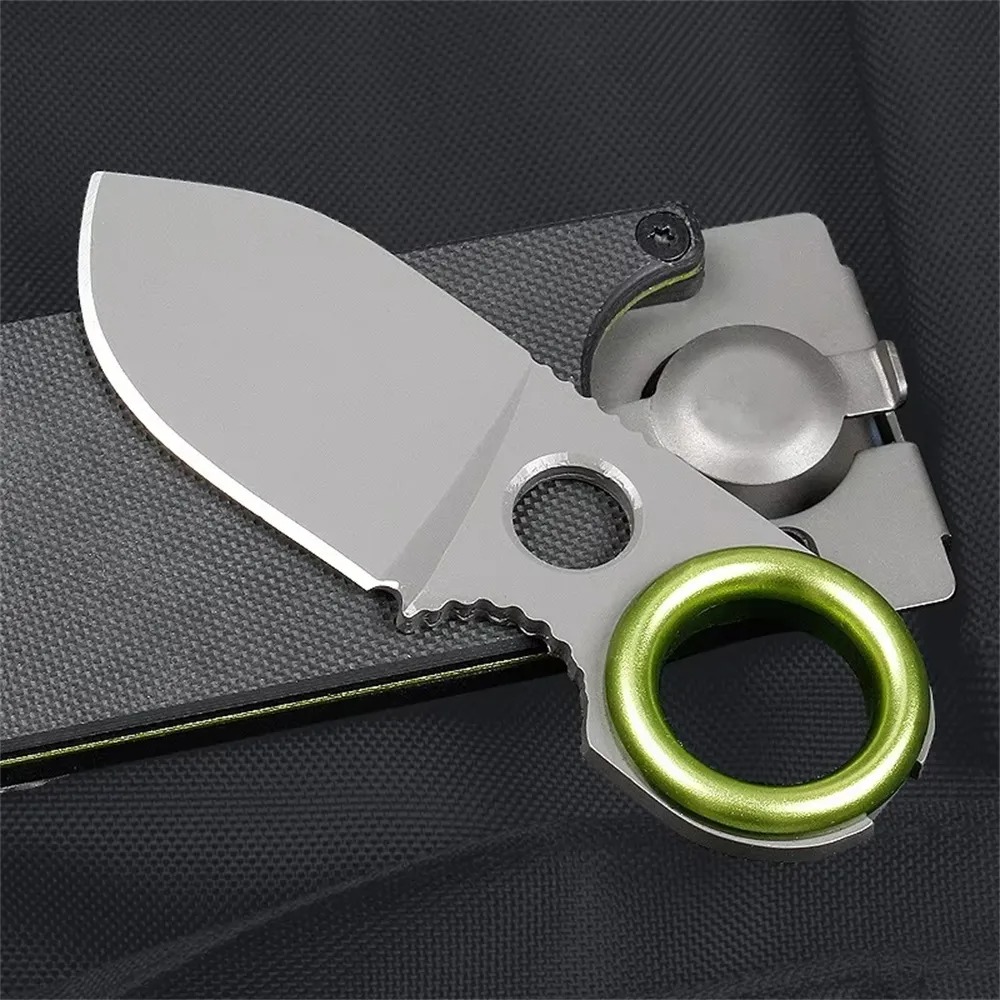 Edc Pocket Carry Fixed Blade - Pisau Lipat Mini EDC Ring Fixed