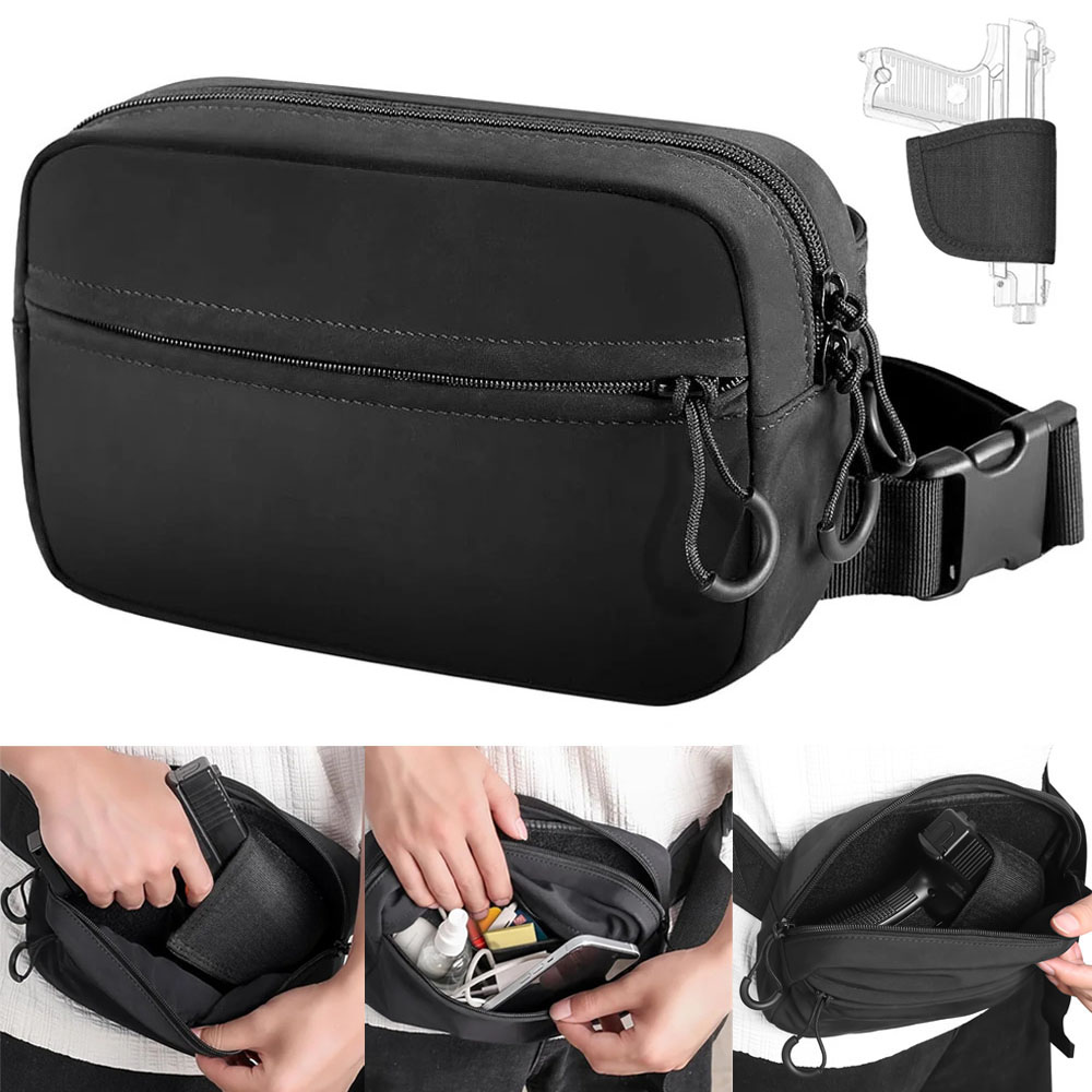 Edc Concealed Carry Fanny Pack - Tas Senapan Pembawa Tersembunyi Kantong Penyangga