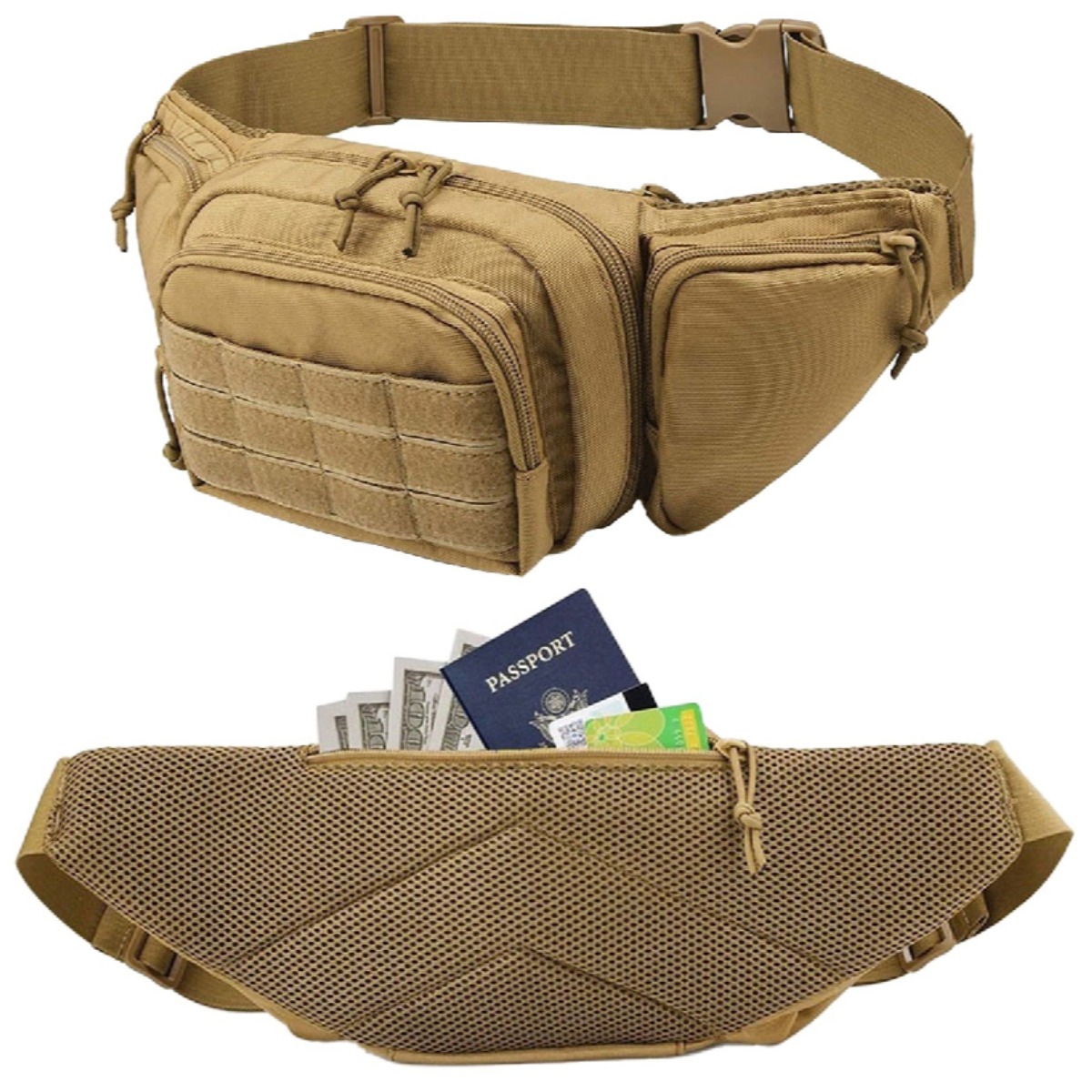 Edc Concealed Carry Fanny Pack - Tas Pinggang Taktis MOLLE untuk Menyembunyikan