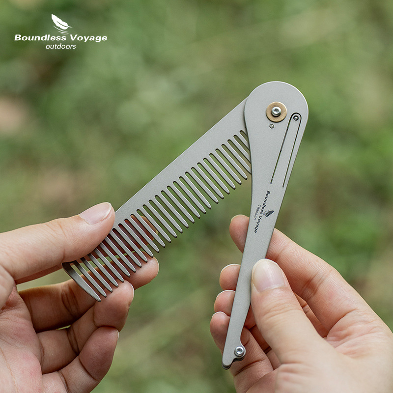 Comb Pocket Titanium - Sisir Lipat Anti-statis Titanium Murni, Sisir