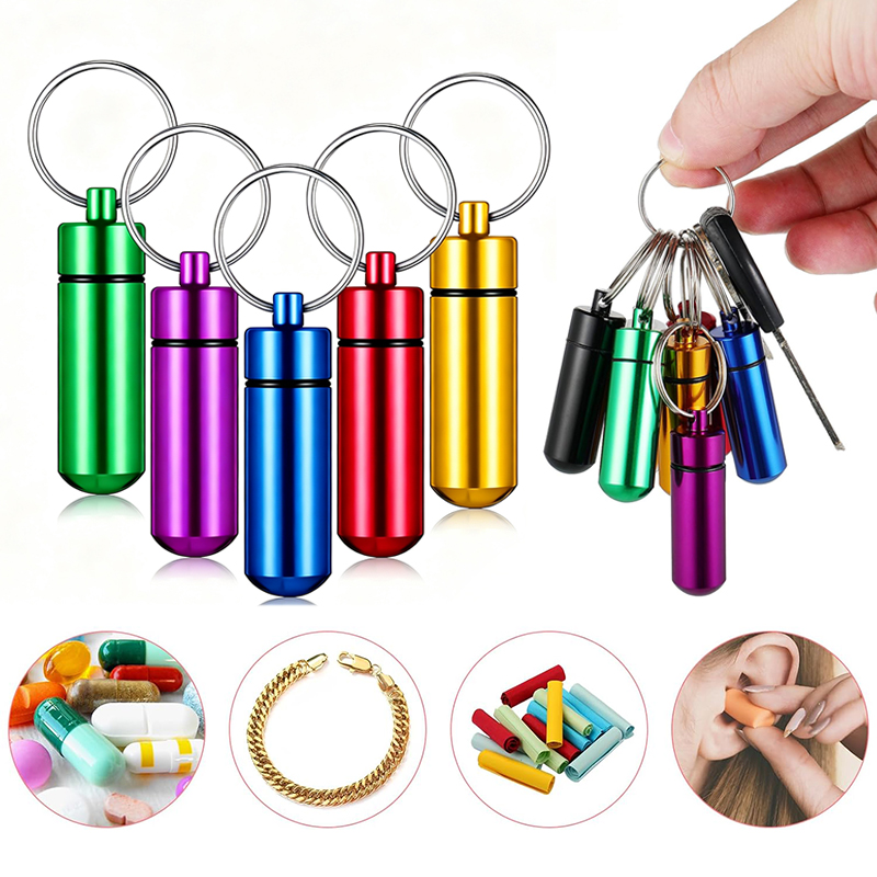 1/5 Buah Gantungan Kunci Kotak - Edc Pill Carry ulasan dan harga