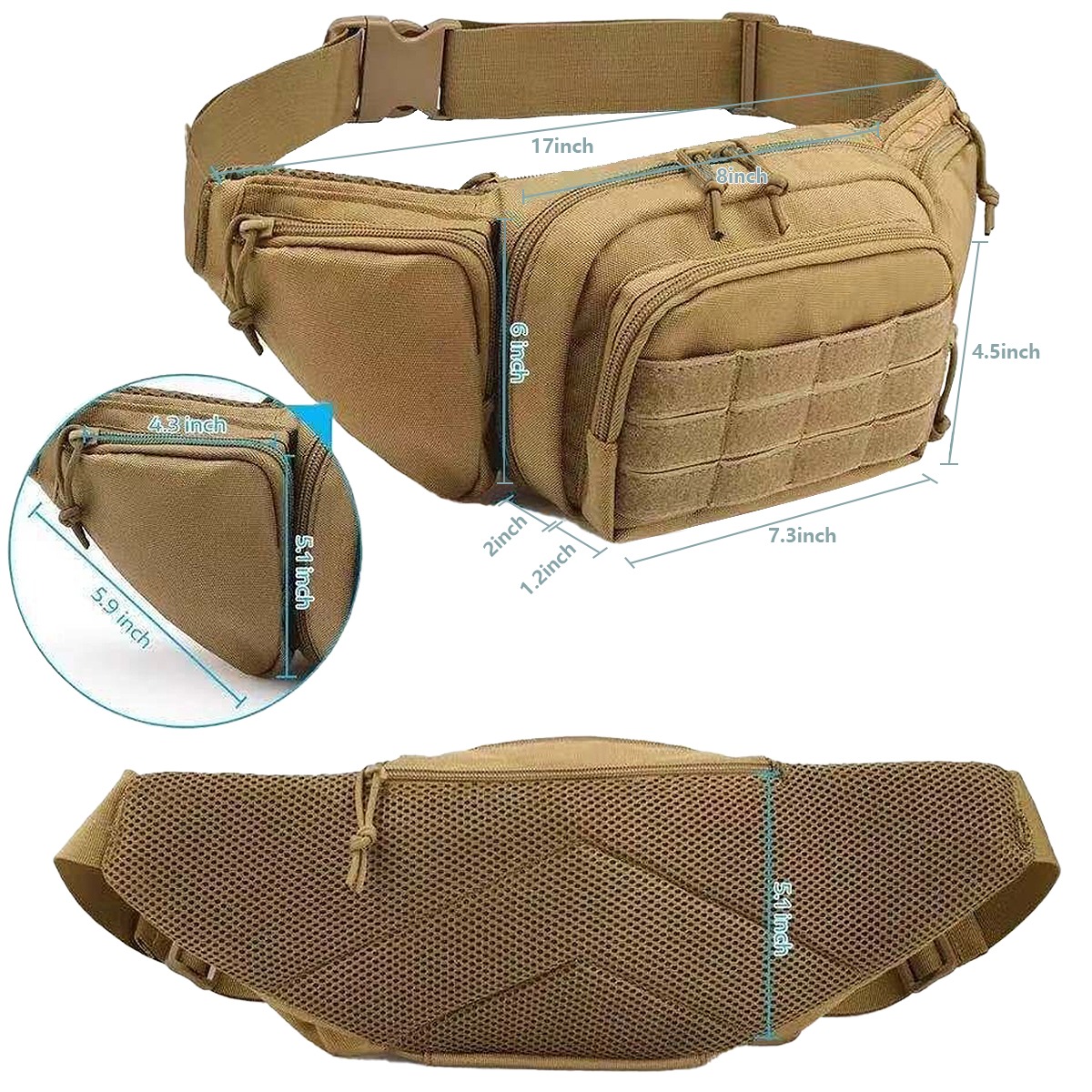 Tas Pinggang Taktis MOLLE untu - Edc Concealed Carry Fanny Pack ulasan dan harga